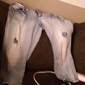 Light blue holy capris